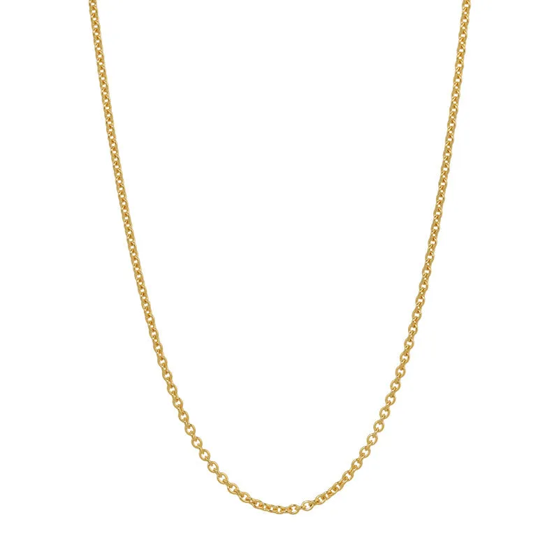 14K REAL Solid Yellow Gold 0.75mm-1.1mm Diamond Cut Rolo Chain