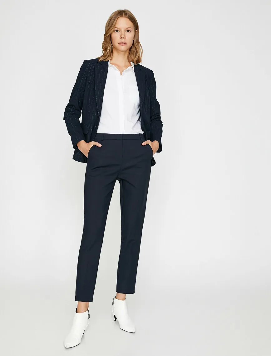 16334 Navy Blue Pocket Trousers