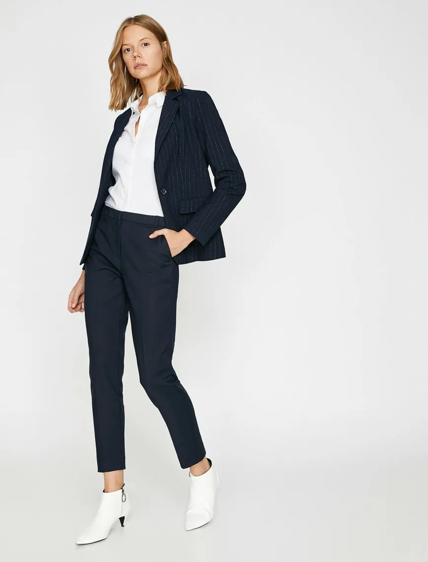 16334 Navy Blue Pocket Trousers