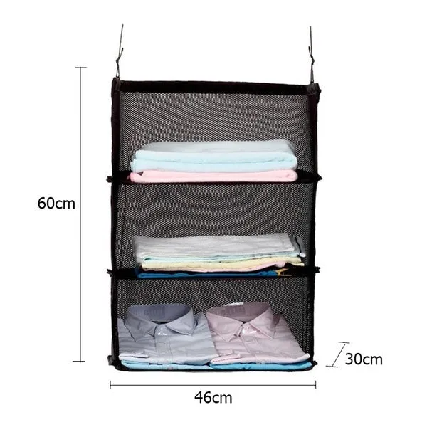 3 Layer wardrobe travel bag Hook Hanging Organizer