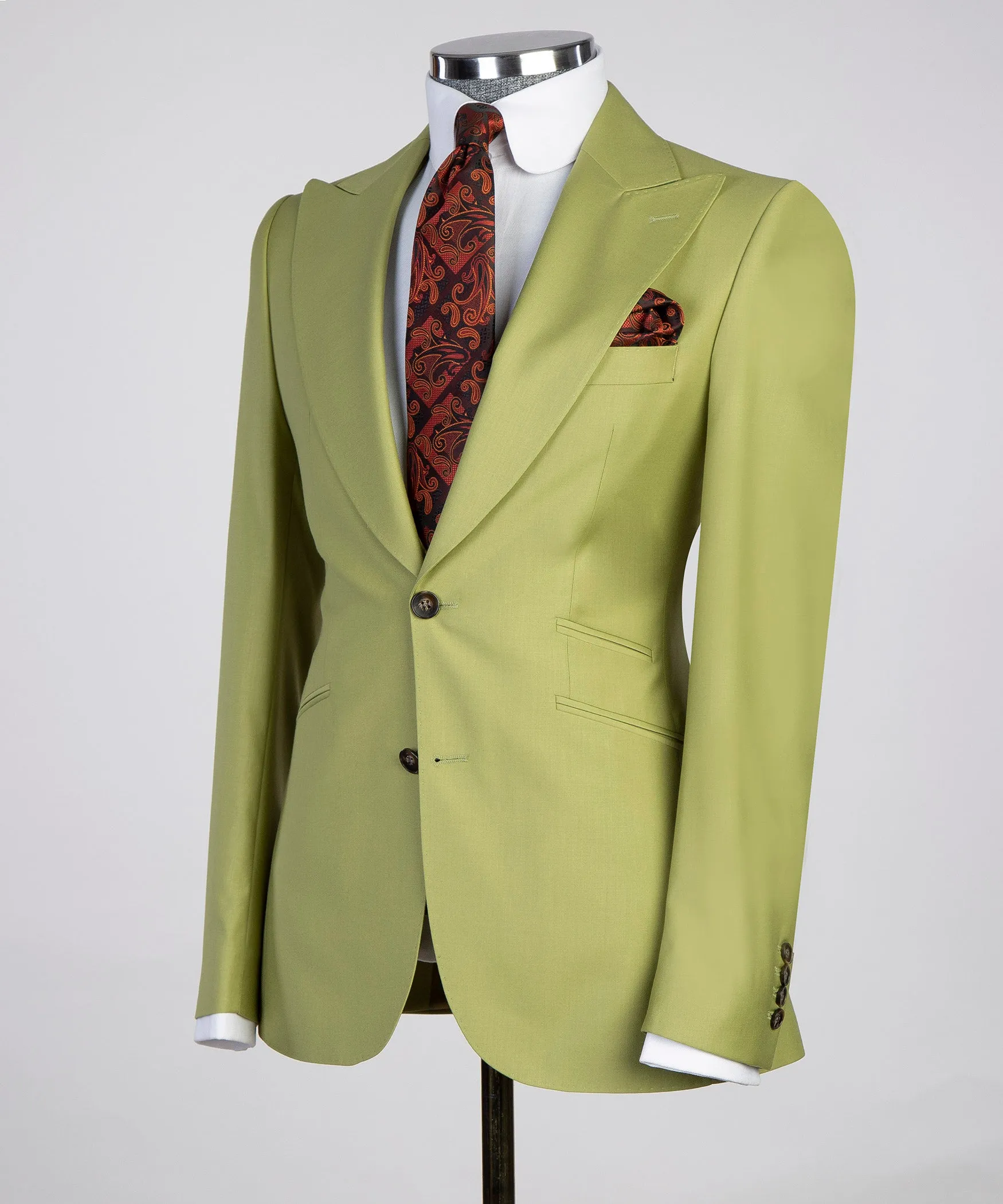 3 Piece Light Green Tuxedo Suit