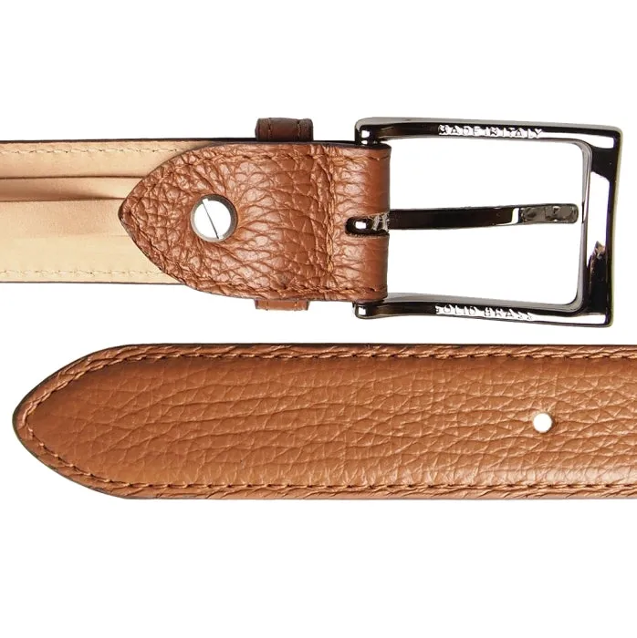 30 mm Textured Leather Sartorial Belt Tan