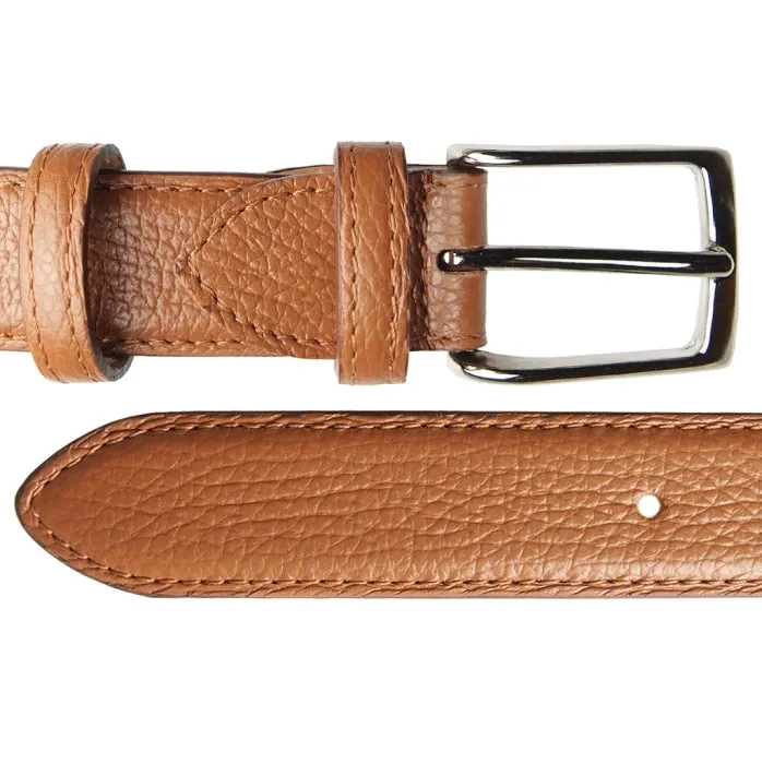 30 mm Textured Leather Sartorial Belt Tan