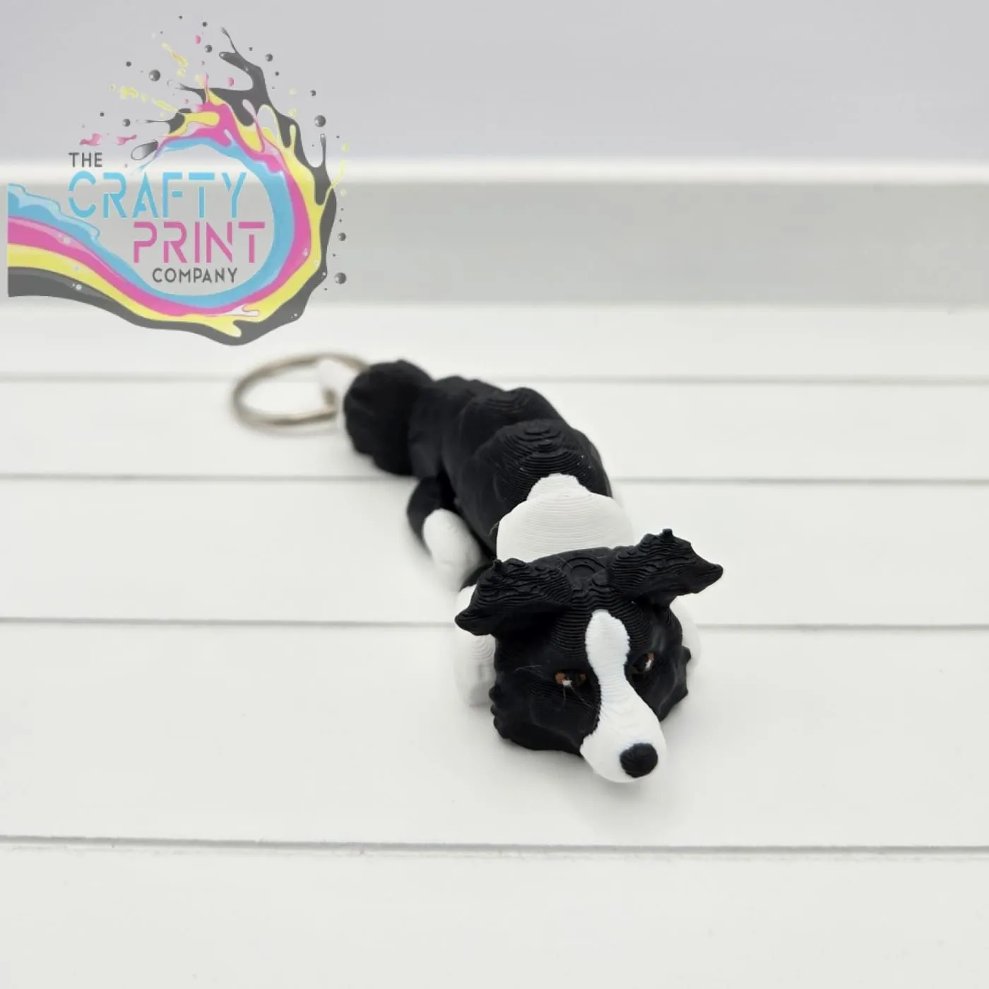 3D Printed Border Collie Articulated Flexi Keyring/Fidget