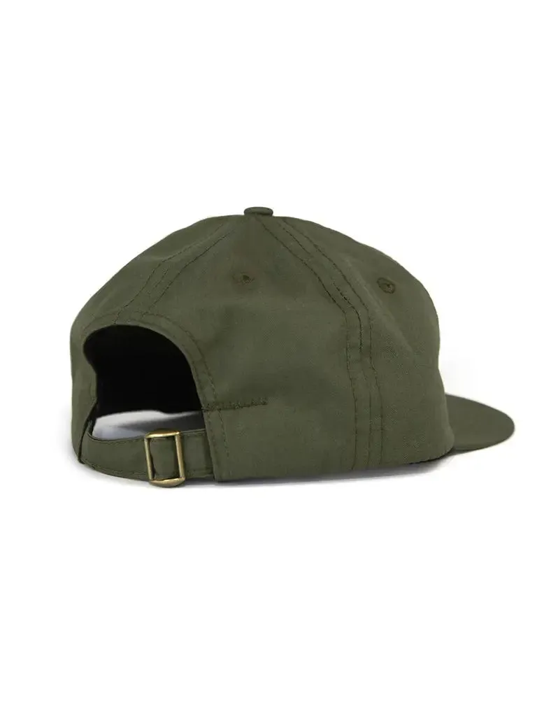 6 Panel Japanese Cotton Nylon Cap- Olive