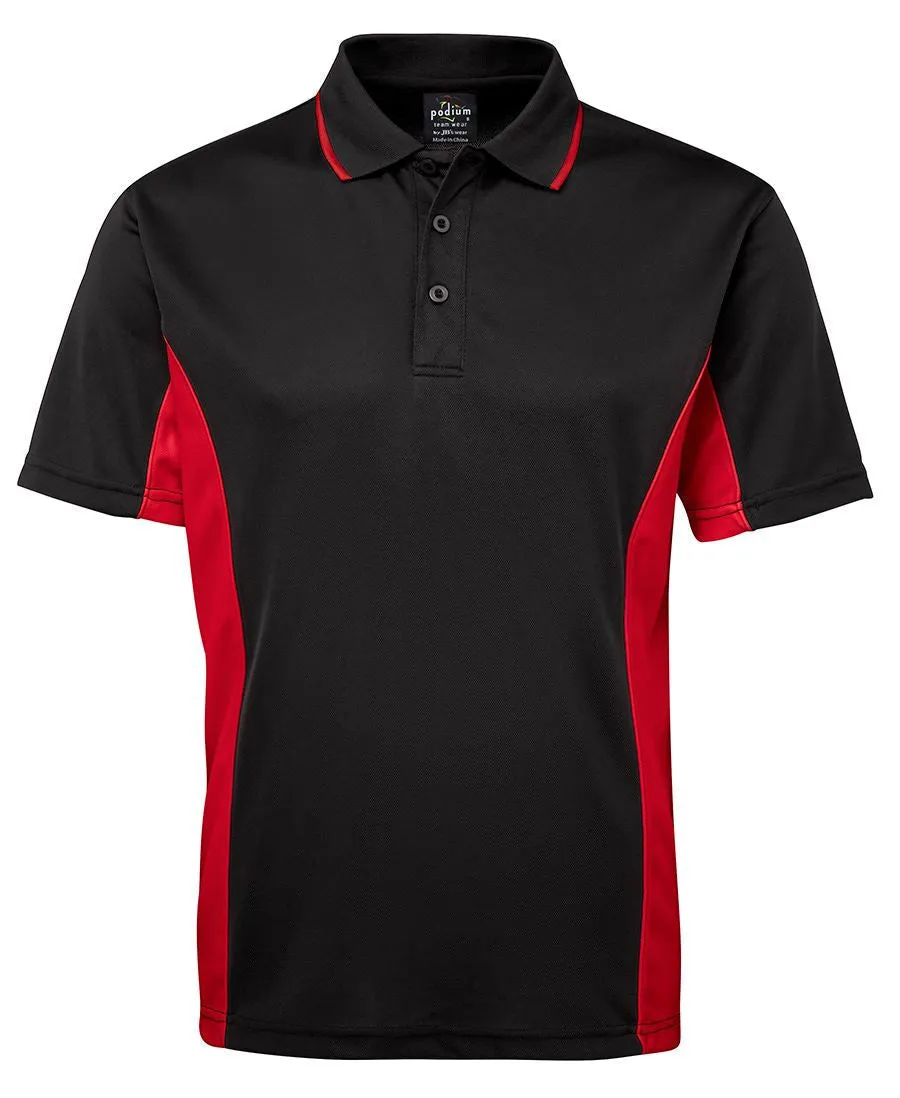 Aboriginal Flag In My DNA Adults Sports Polo (Black, Red Sides)