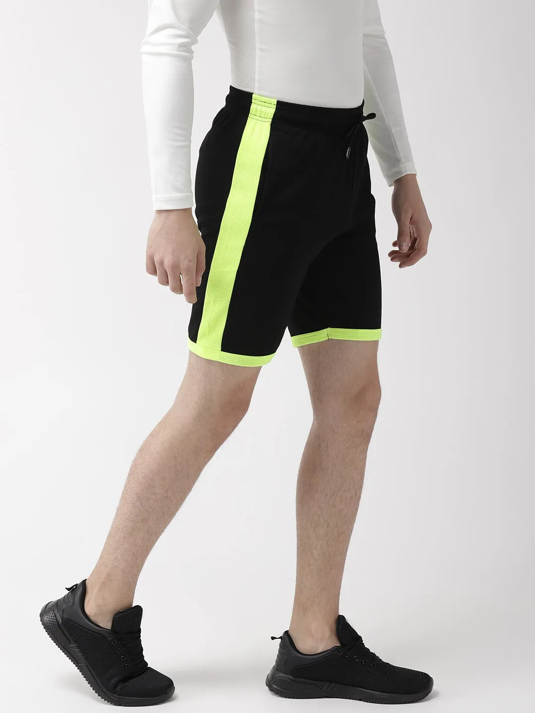 Alcis Men Color Block Black Shorts