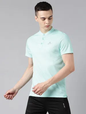 Alcis Men's Mint Green Anti-Static Drytech  Slim-Fit Training Polo T-Shirt