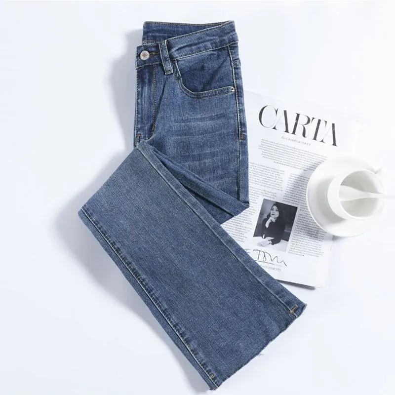 Ankle Length Wide Leg Denim Pants