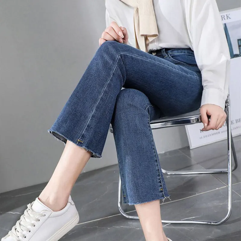 Ankle Length Wide Leg Denim Pants