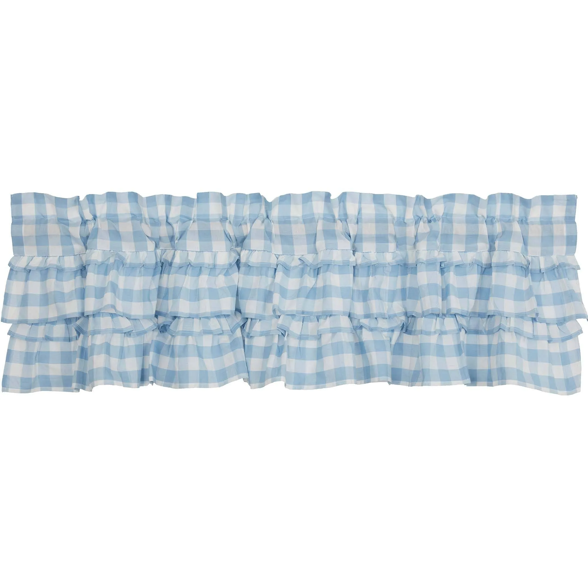 Annie Blue Buffalo Check Ruffled Lined Valance 60"