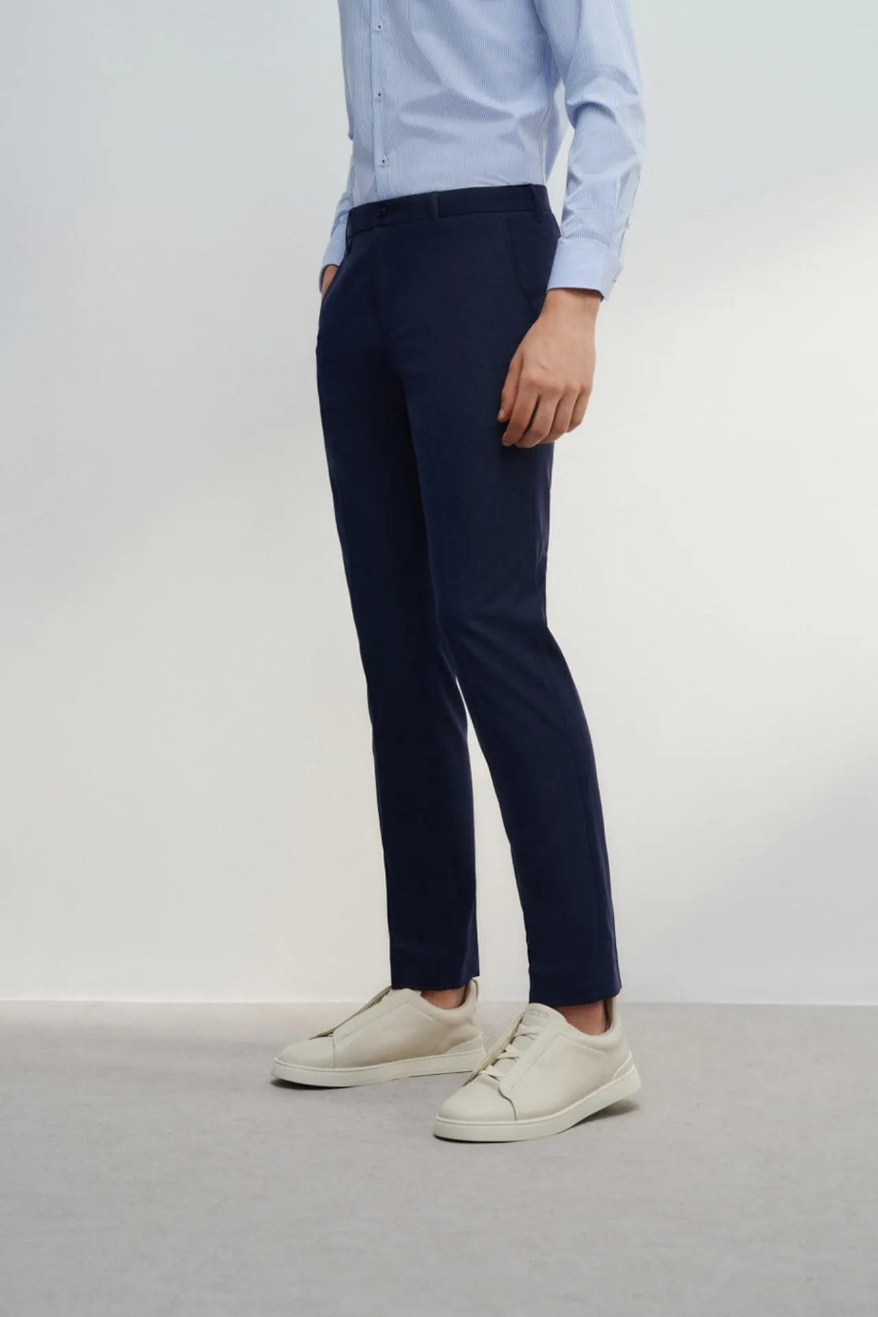 Anti-Bacterial Slim Fit Textured Suit Pants