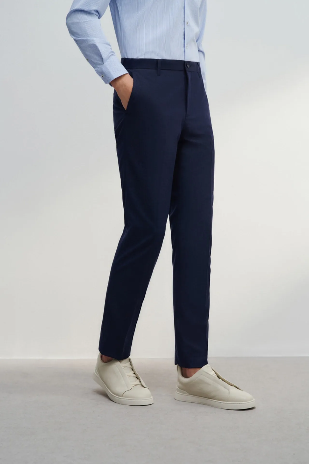 Anti-Bacterial Slim Fit Textured Suit Pants