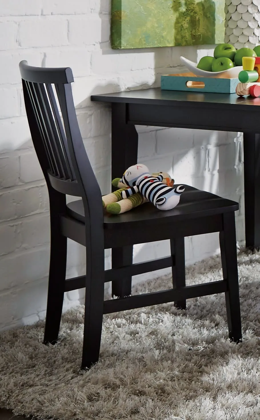 Arts & Crafts Black Dining Chair Pair