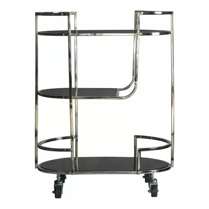 Beauchamp Drinks Trolley Silver - Black / Silver