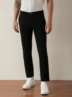 Black Solid Slim Fit Trouser