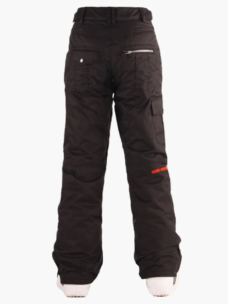 Black Thermal Warm High Waterproof Windproof Women's Snowboard/Ski Pants