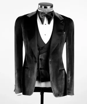 Black Velvet Double-Breasted Tuxedo