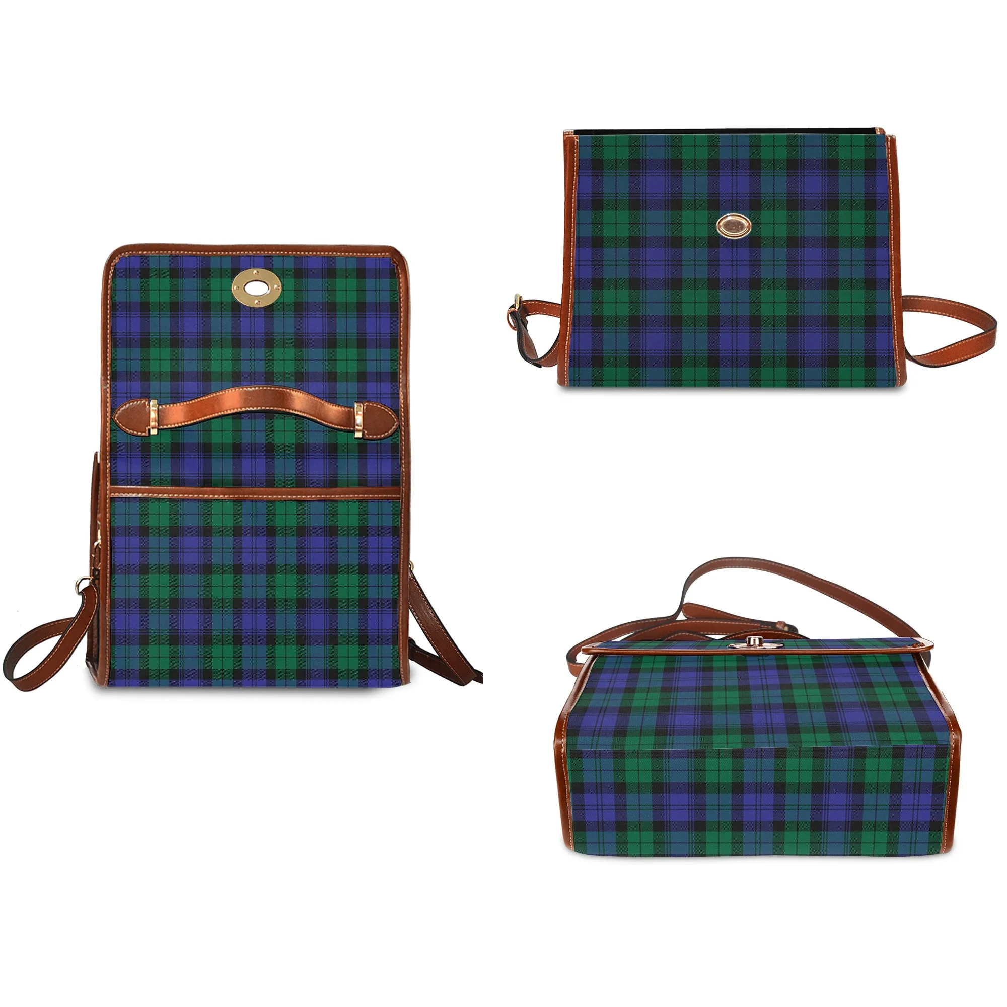 Black Watch Modern Tartan Waterproof Canvas Bag