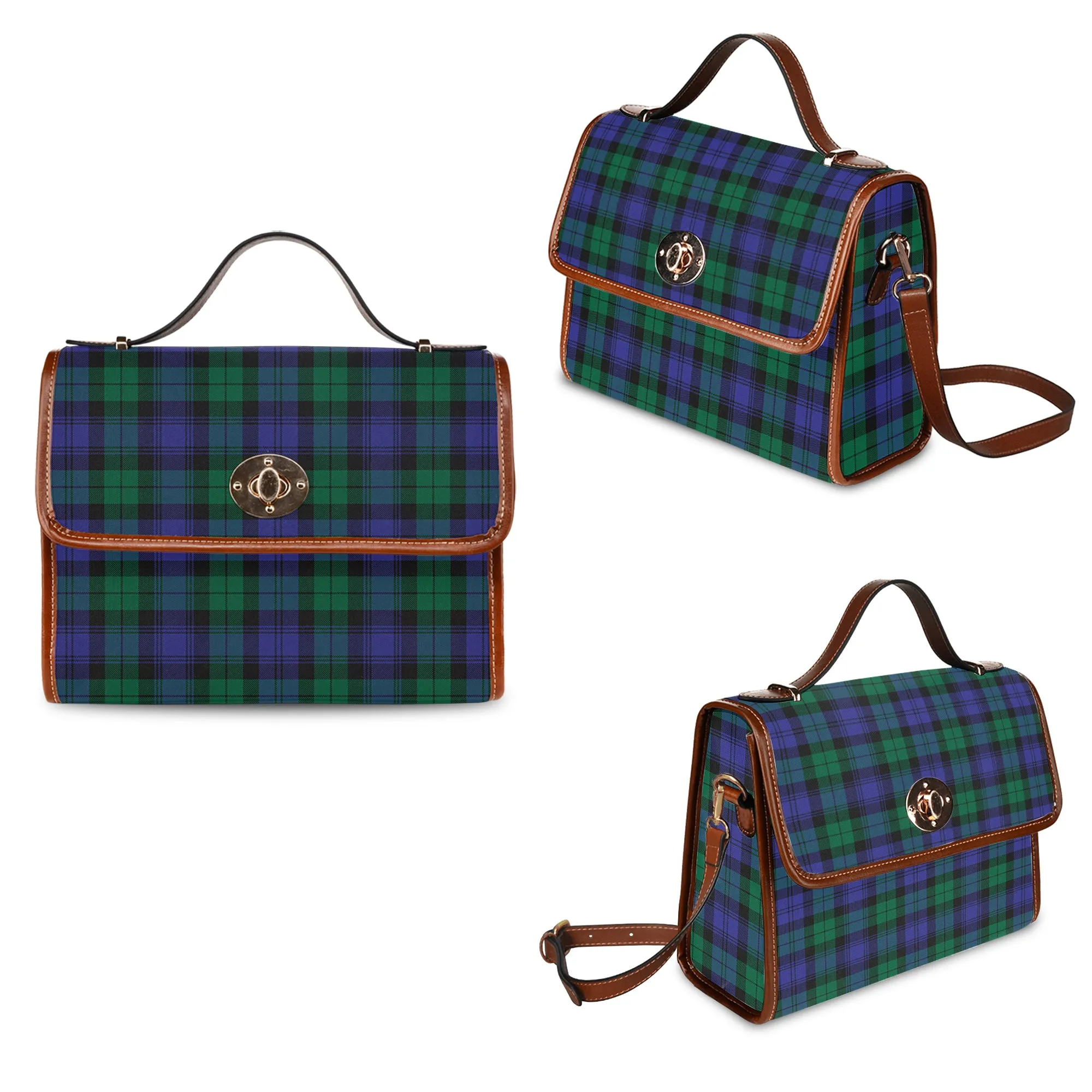 Black Watch Modern Tartan Waterproof Canvas Bag