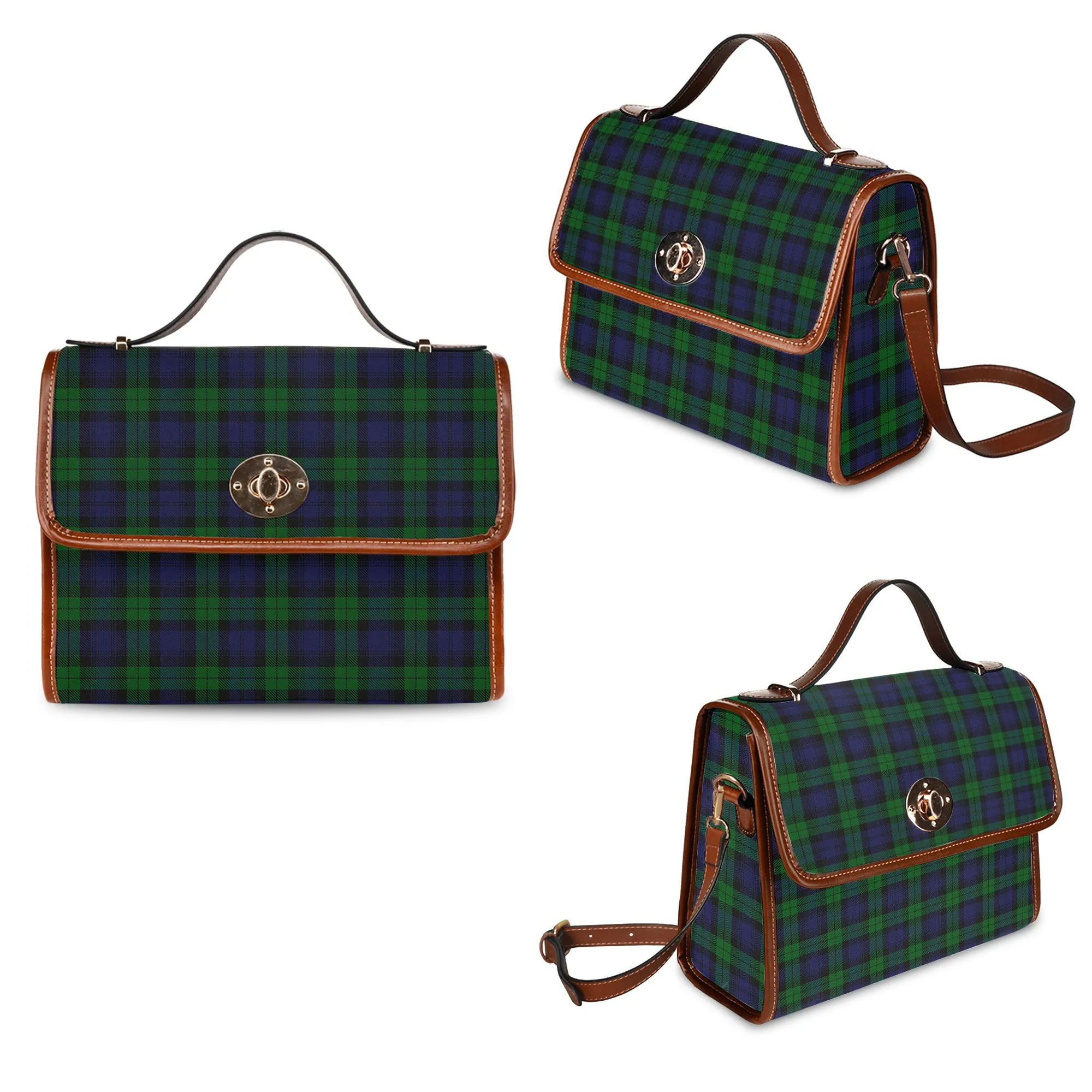 Black Watch Tartan Waterproof Canvas Bag