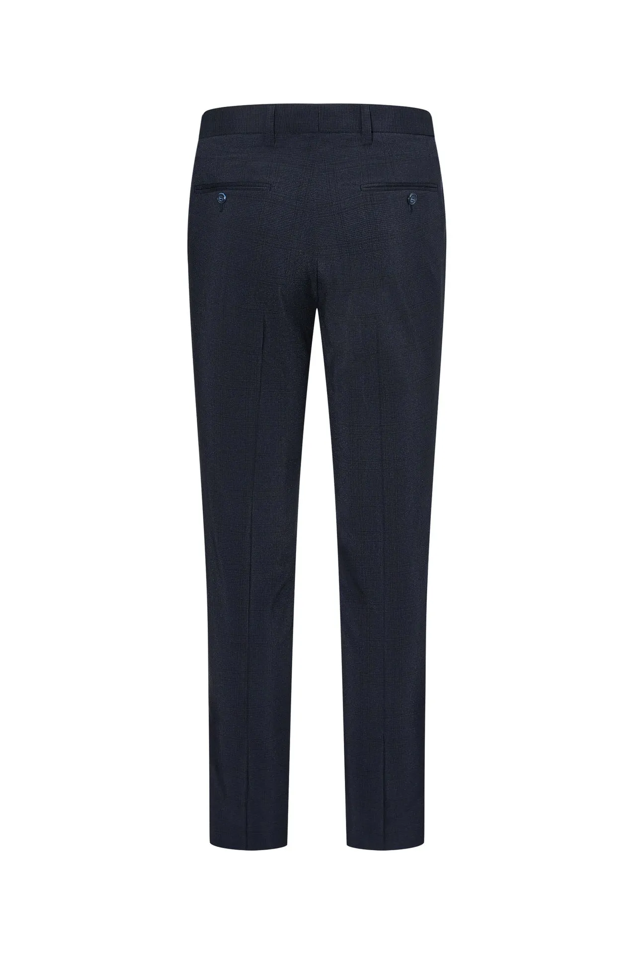 Blended Stretch Pin Check Suit Pants in Slim Fit