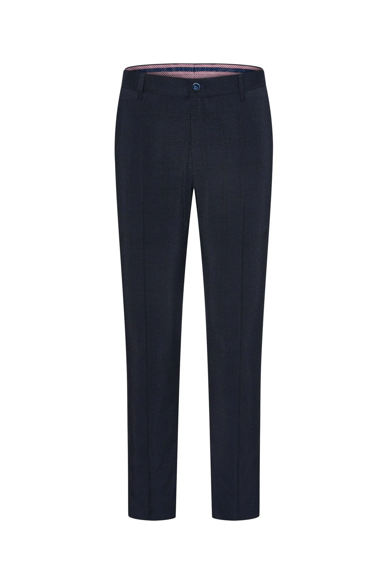 Blended Stretch Pin Check Suit Pants in Slim Fit