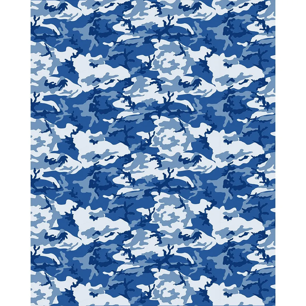 Blue Camouflage Printed Backdrop