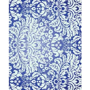 Blue Damask Printed Backdrop