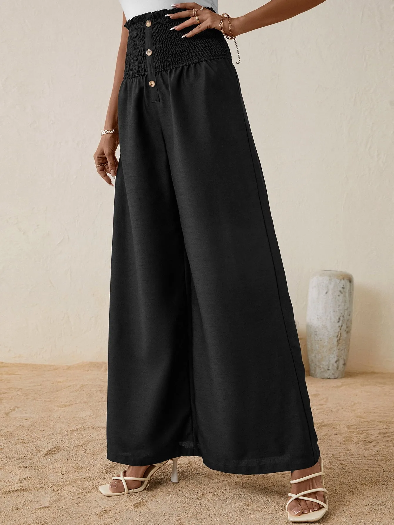 Buttoned Relax Fit Long Pants