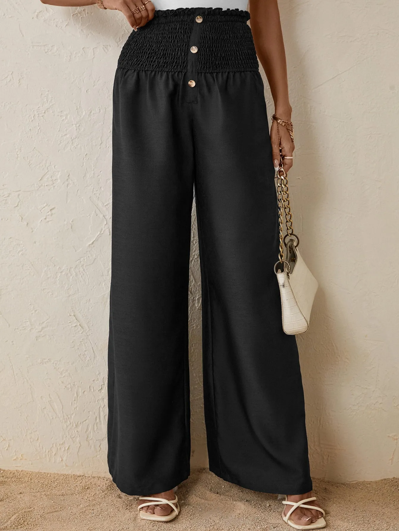 Buttoned Relax Fit Long Pants