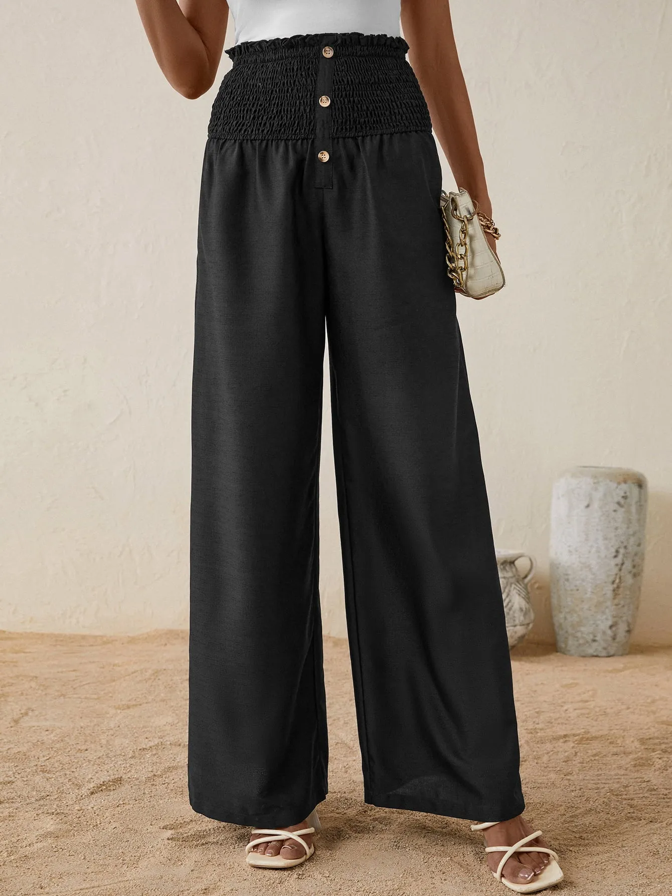 Buttoned Relax Fit Long Pants