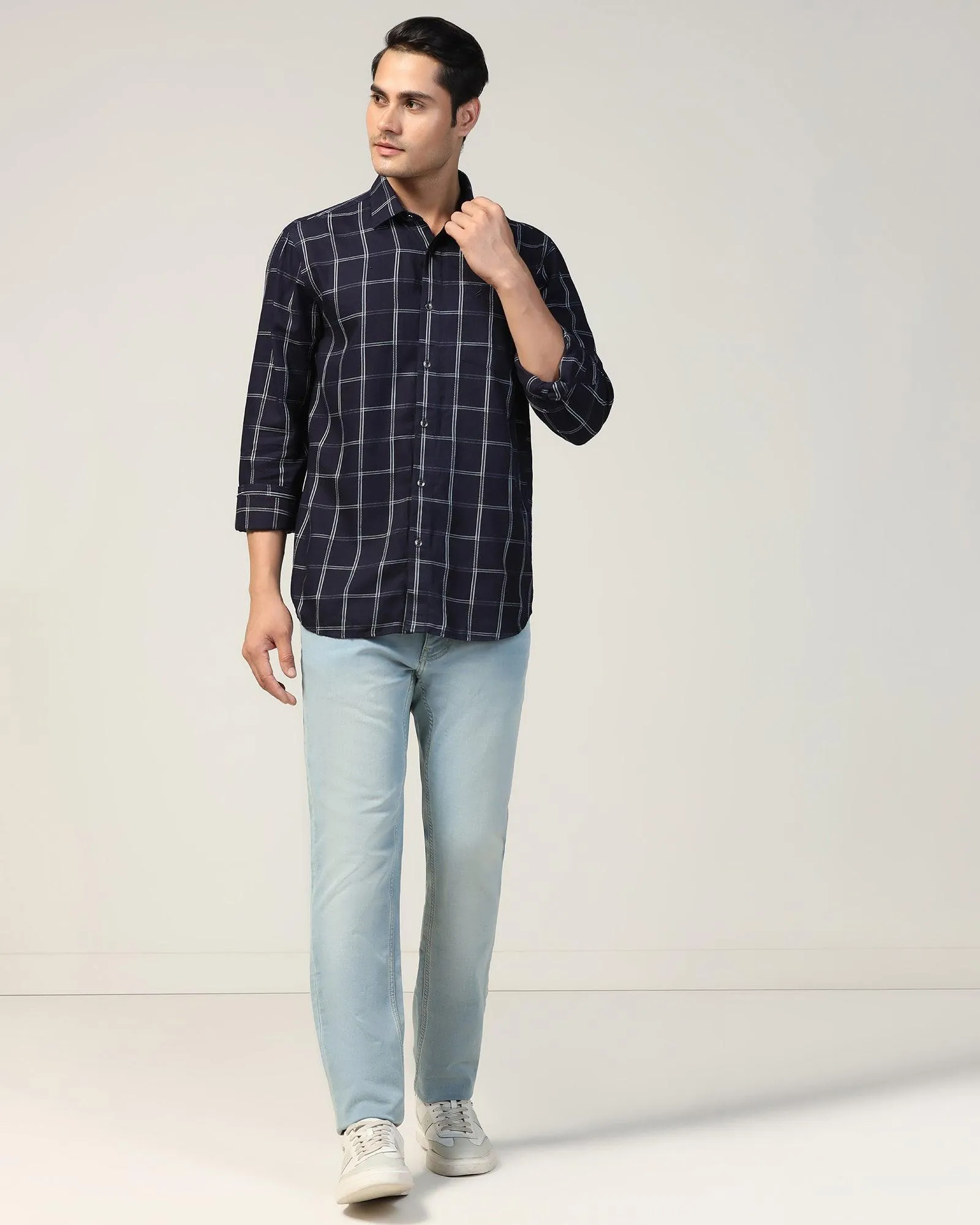 Casual Indigo Check Shirt - Miraj