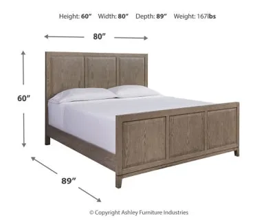 Chrestner California King Panel Bed with Mirrored Dresser and Chest