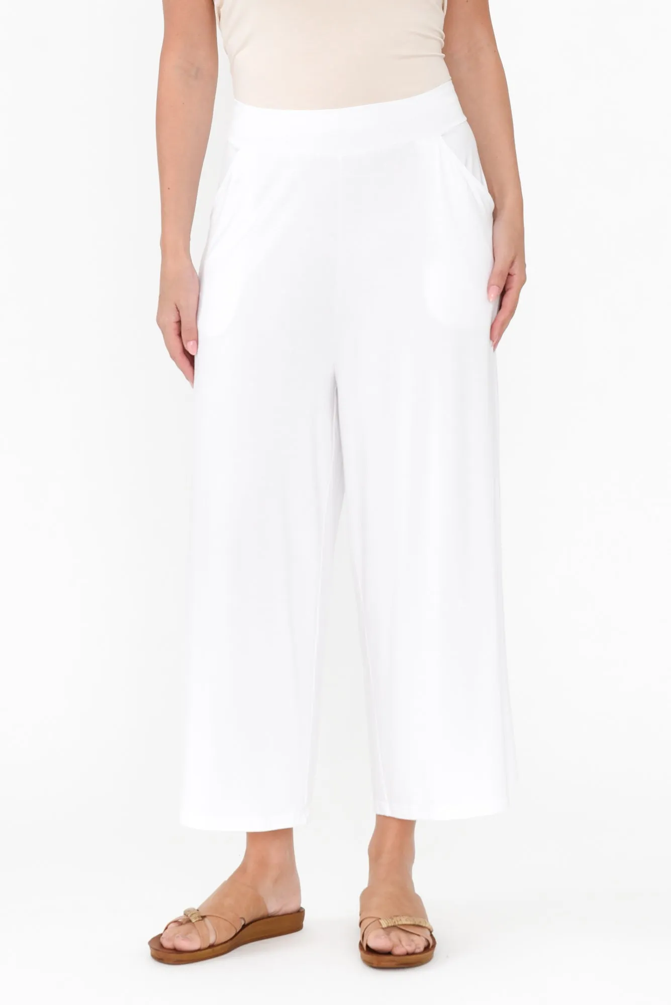 Ciara White Bamboo Resort Pants