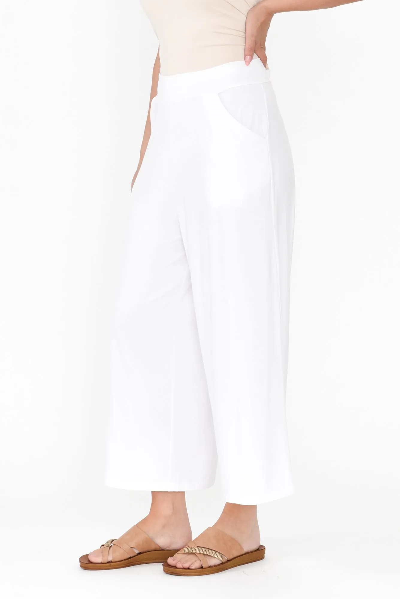 Ciara White Bamboo Resort Pants