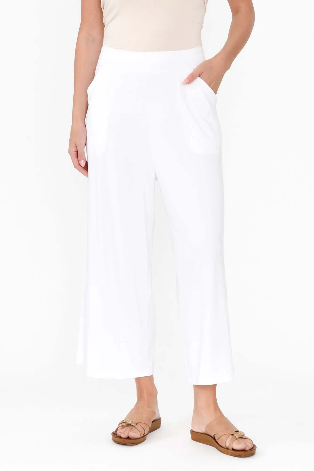 Ciara White Bamboo Resort Pants