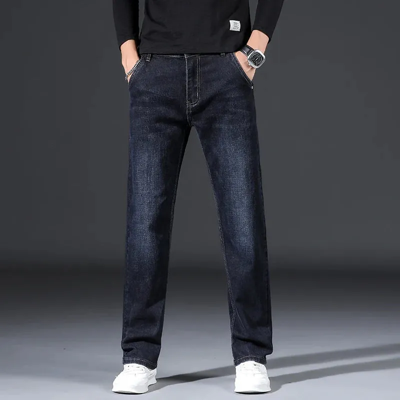 Classic Straight Leg Volcanic Denim Jeans