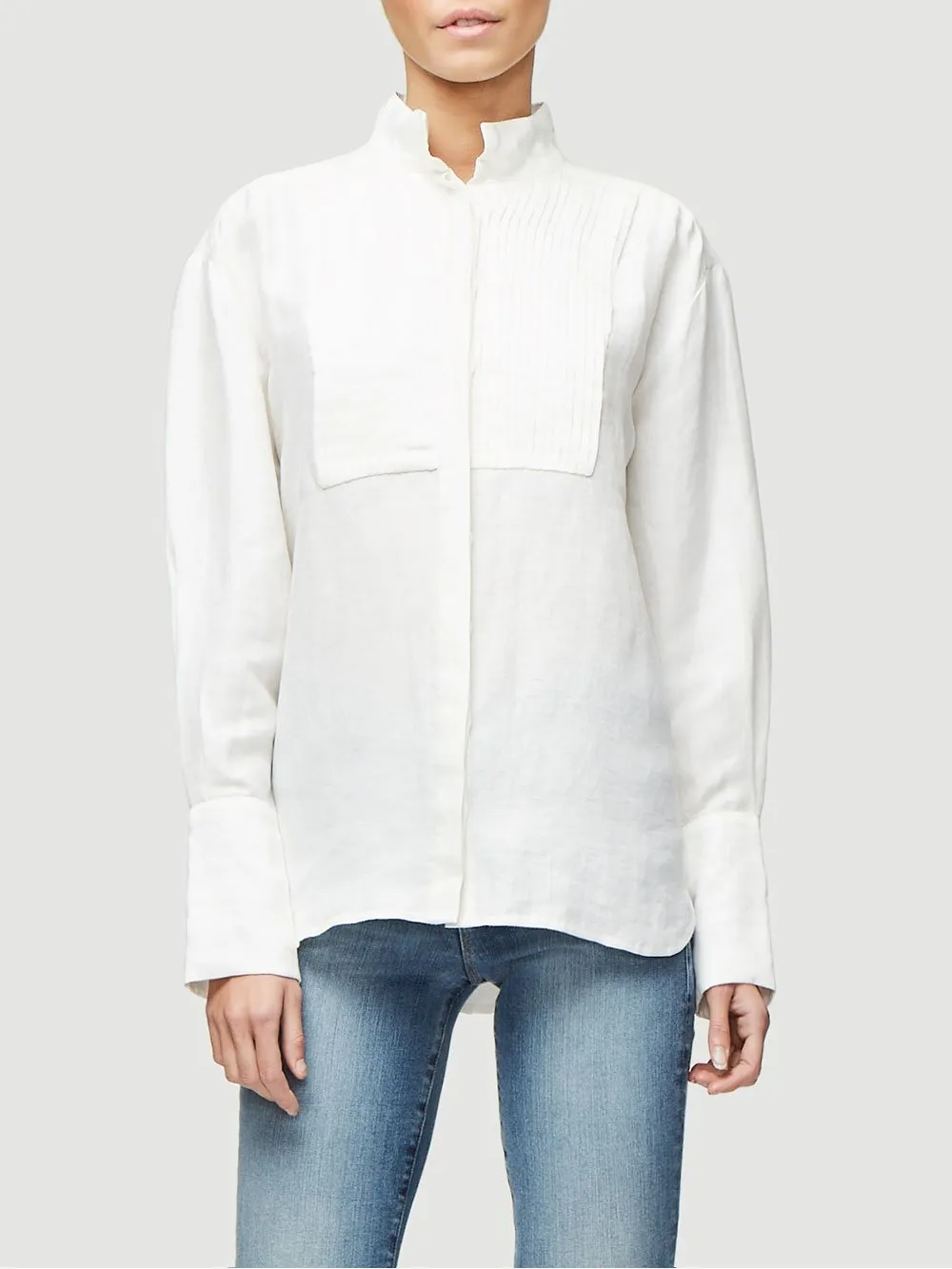 Clean Collared Tux Shirt -- Off White