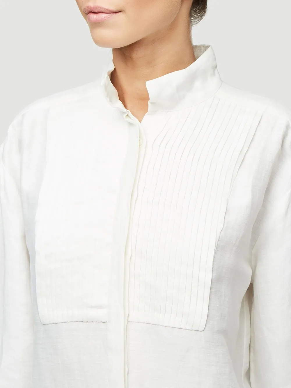 Clean Collared Tux Shirt -- Off White