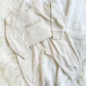 Custom Leighton Jogger Set for Babies with Minimalist Embroidery