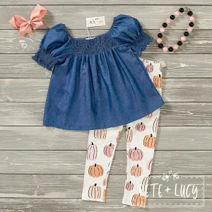 Denim Pumpkin Two Piece Set