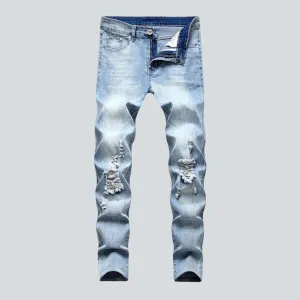 Distressed knees skinny men's jeans