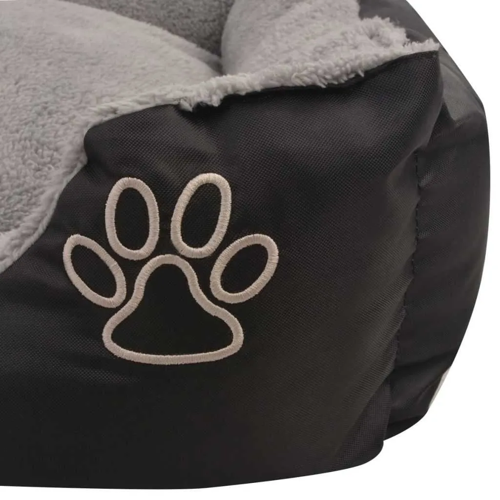 Dog Bed with Padded Cushion Size XXL Black