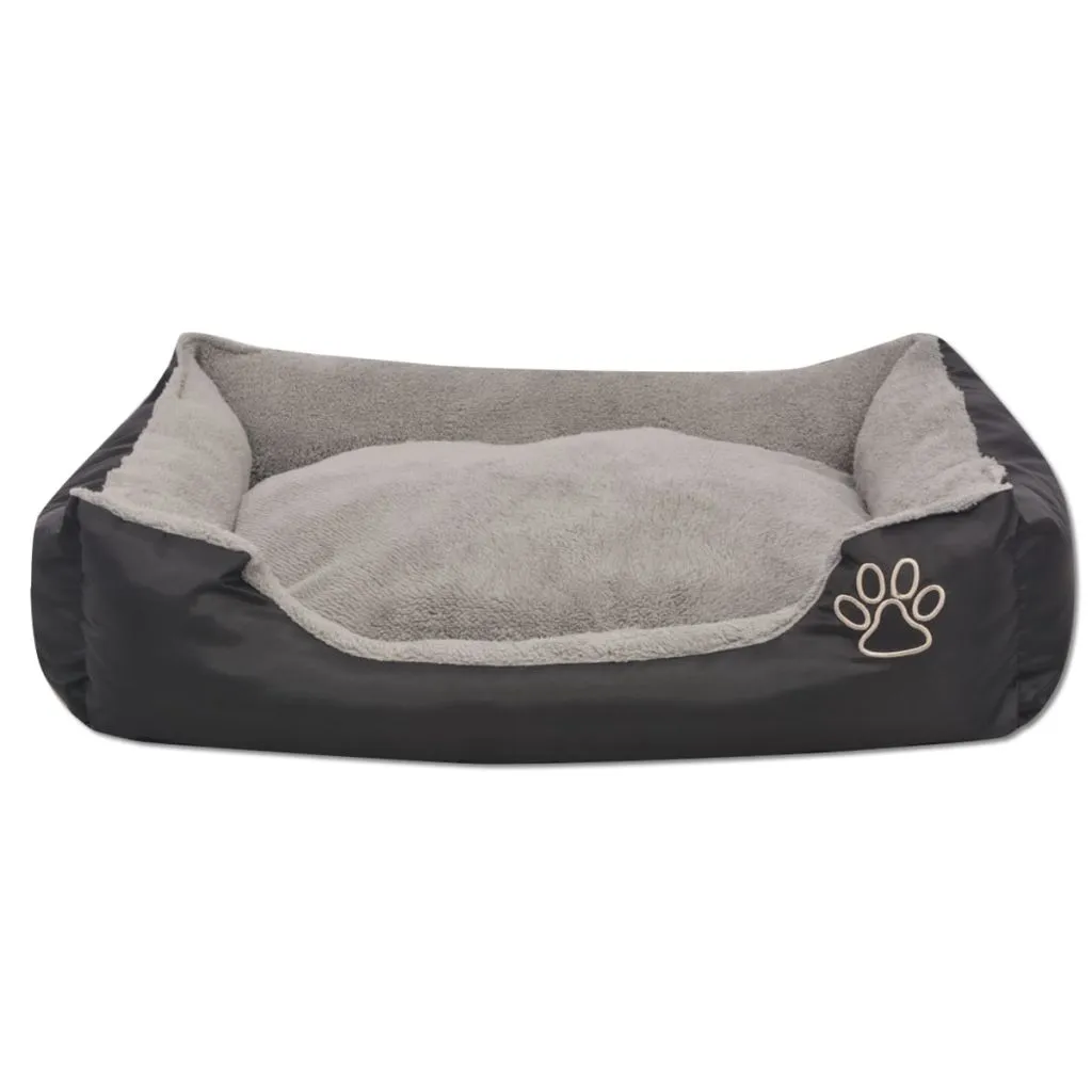 Dog Bed with Padded Cushion Size XXL Black