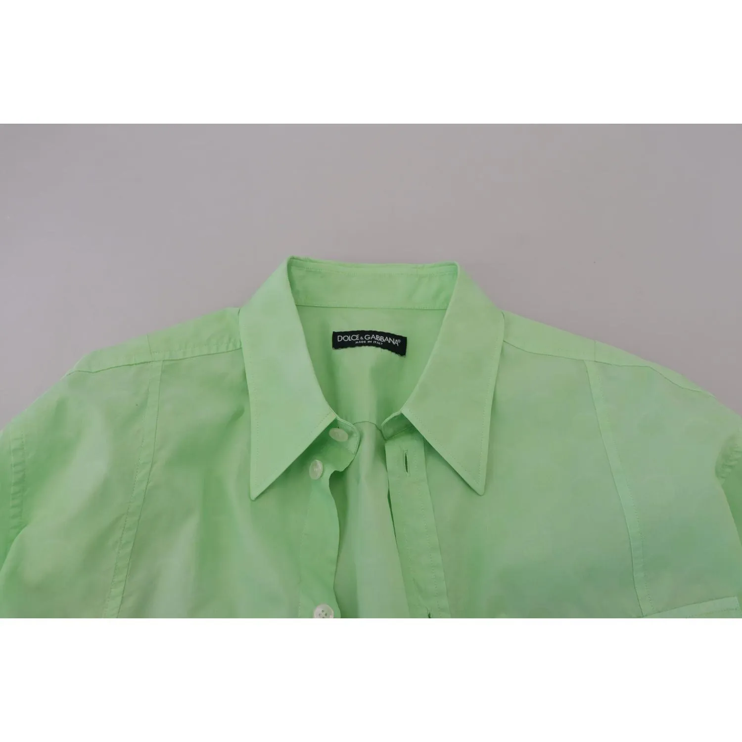 Dolce & Gabbana Mint Green Slim Fit Casual Button-Down Shirt