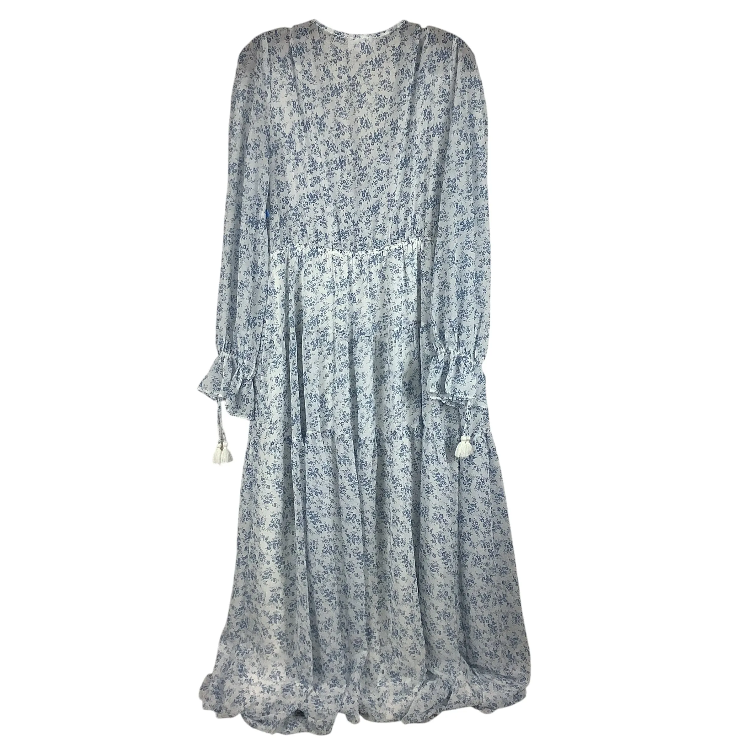 Dress Casual Maxi By Clothes Mentor In Blue & White, Size: L