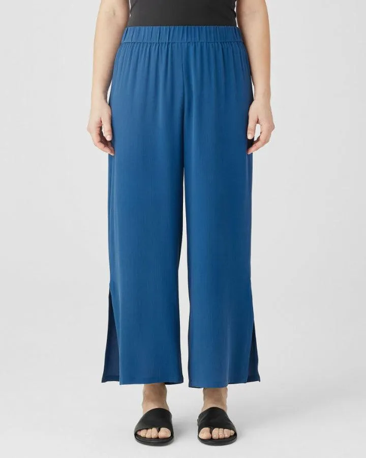 Eileen Fisher Silk Crepe High Slit Ankle Pant