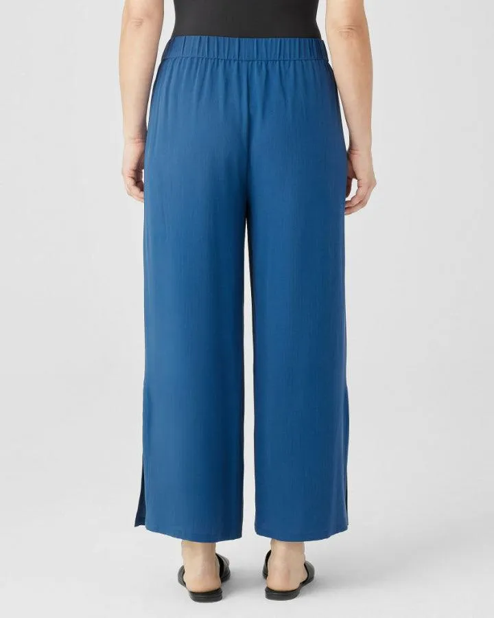 Eileen Fisher Silk Crepe High Slit Ankle Pant