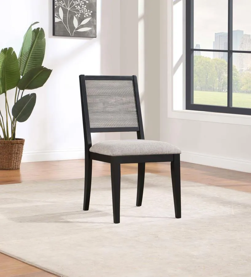 Elodie - Wood Dining Side Chair (Set of 2) - Gray And Black